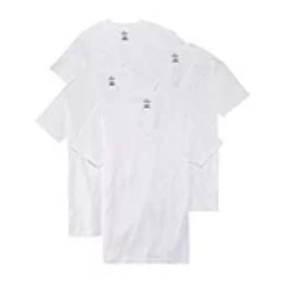 Stafford Ultra Soft Mens 4 Pack Short Sleeve V Neck T-Shirt-Big - Picture 2 of 4